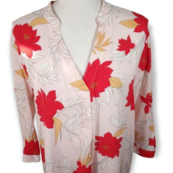 FOREVER 21 PINK & RED FLORAL SHIRT DRESS SZ.M EUC - Picture 2 of 6